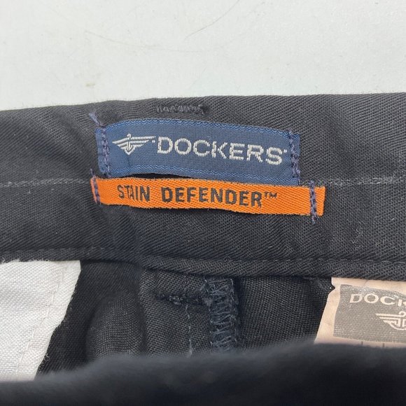 Dockers Women's Stain Defender Pinstriped Tapered Leg Pants Size 14M Bla… - Picture 3 of 9